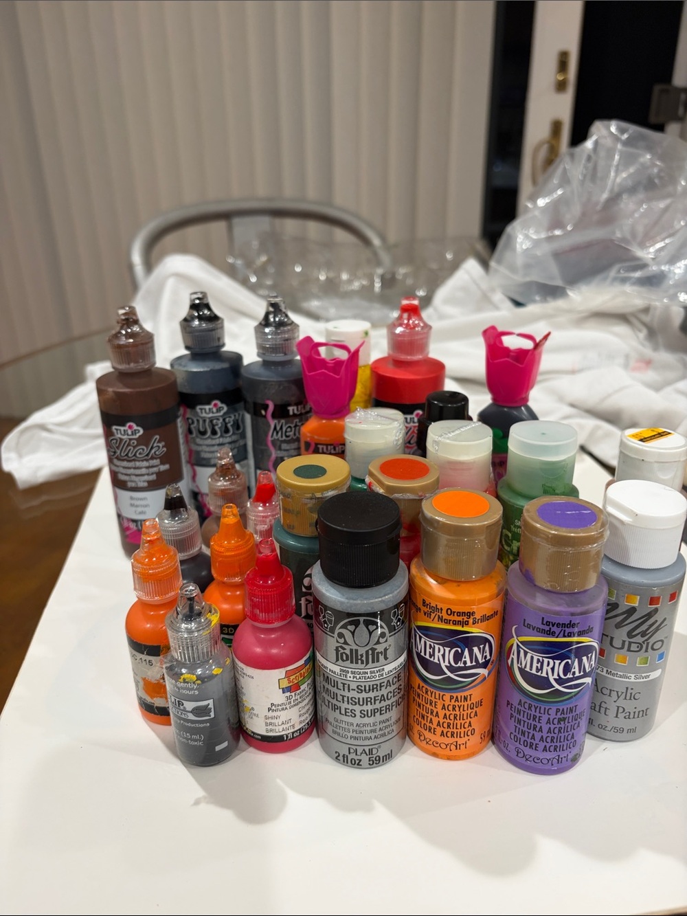 Americana & FolkArt Acrylic Paint Set - Orange, Purple, Pink, Green, Gray, Brown